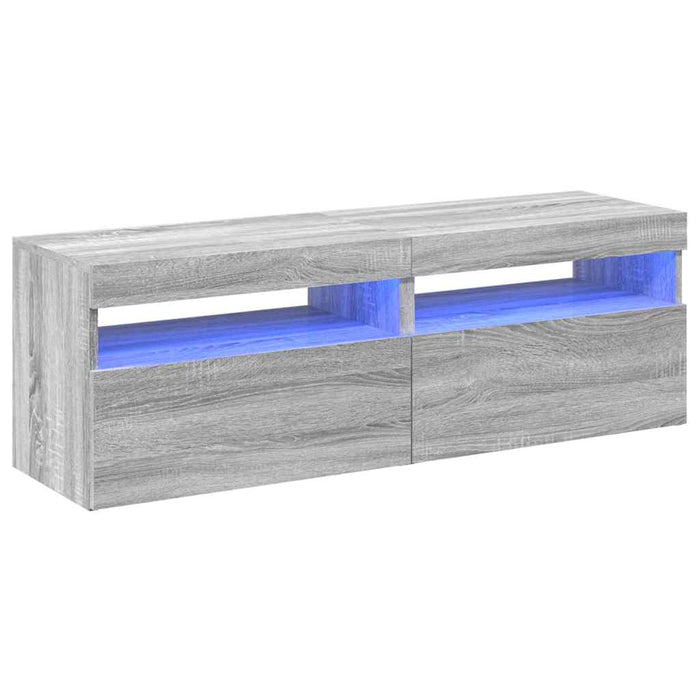 Comode TV cu lumini LED, 2 buc., gri sonoma, 60x35x40 cm - WALTI WALTI