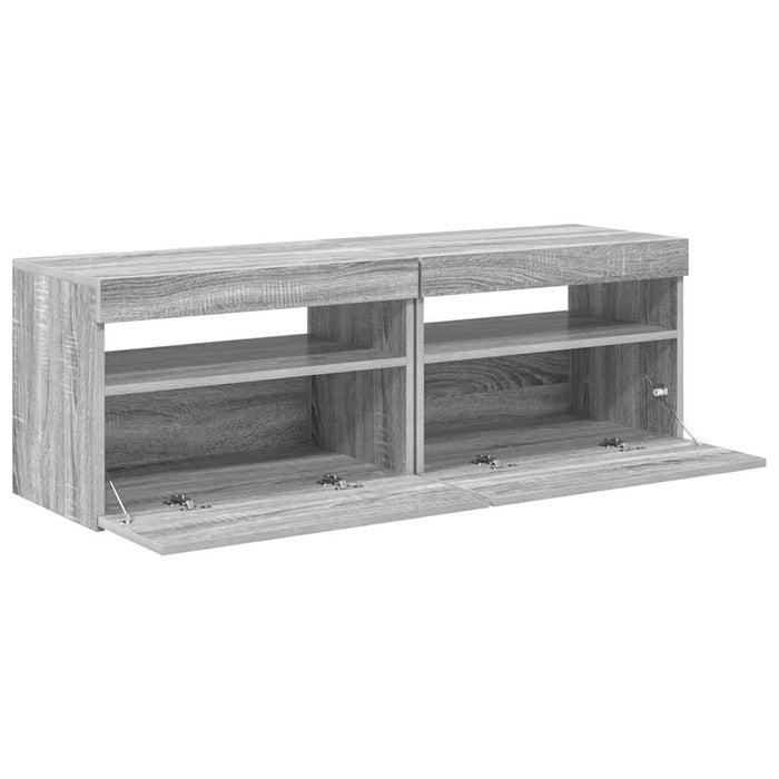 Comode TV cu lumini LED, 2 buc., gri sonoma, 60x35x40 cm - WALTI WALTI
