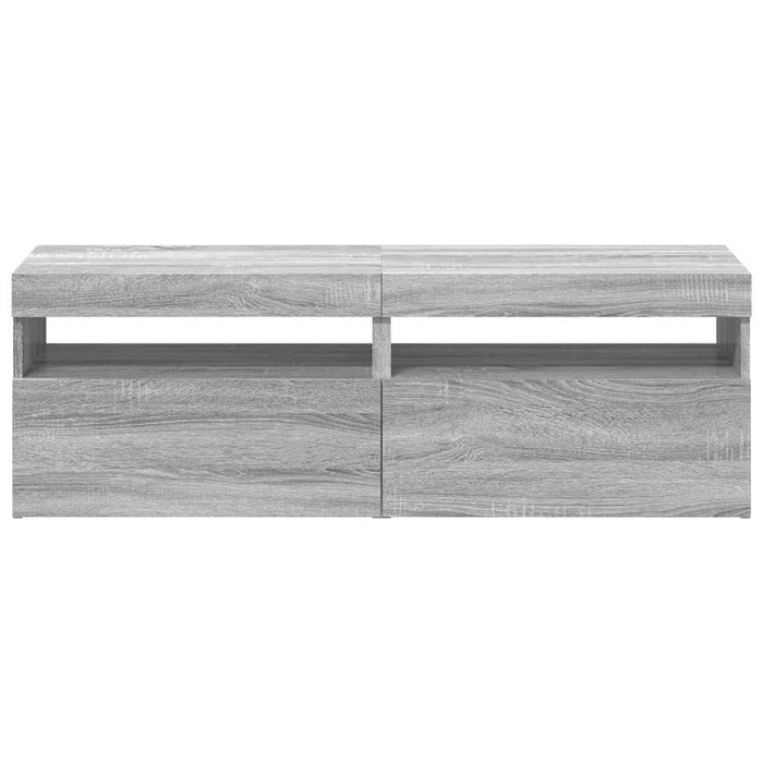 Comode TV cu lumini LED, 2 buc., gri sonoma, 60x35x40 cm - WALTI WALTI