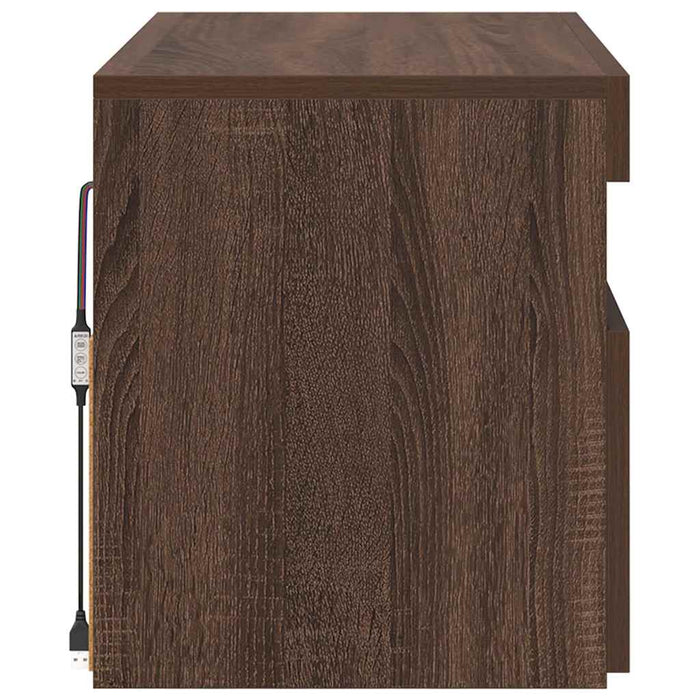 Comodă TV cu lumini LED, stejar maro, 60x35x40 cm WALTI