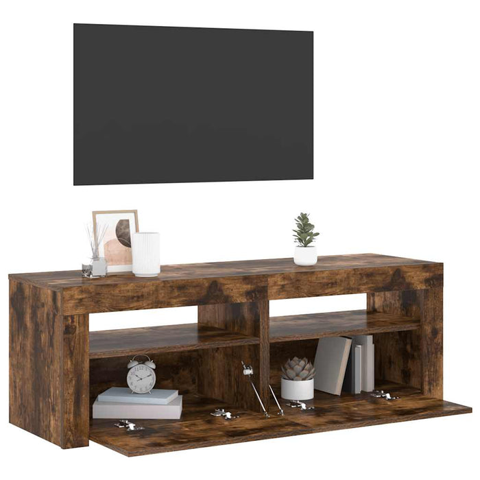 Comodă TV cu lumini LED, stejar fumuriu, 120x35x40 cm - WALTI WALTI