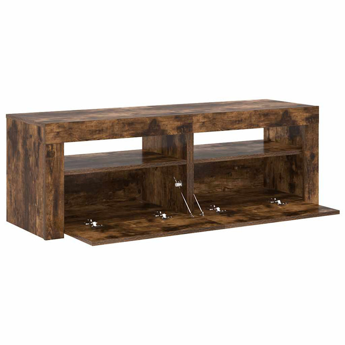 Comodă TV cu lumini LED, stejar fumuriu, 120x35x40 cm - WALTI WALTI