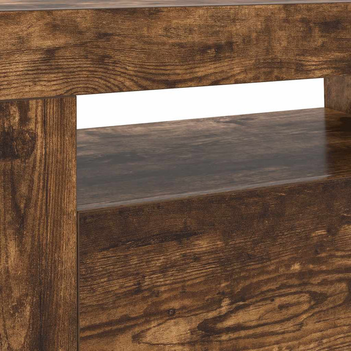 Comodă TV cu lumini LED, stejar fumuriu, 120x35x40 cm - WALTI WALTI