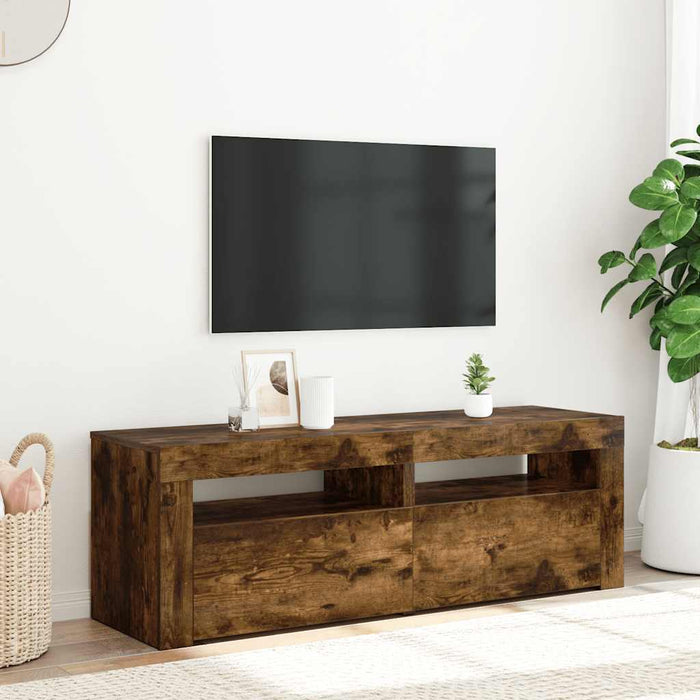 Comodă TV cu lumini LED, stejar fumuriu, 120x35x40 cm - WALTI WALTI