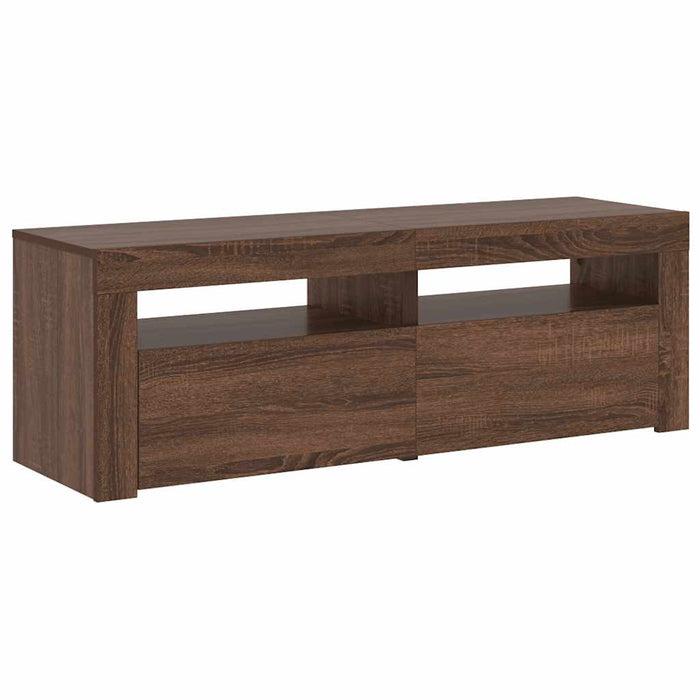 Comodă TV cu lumini LED, stejar maro, 120x35x40 cm WALTI