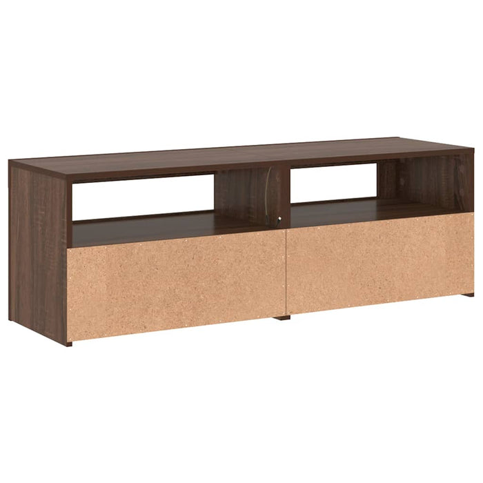Comodă TV cu lumini LED, stejar maro, 120x35x40 cm WALTI