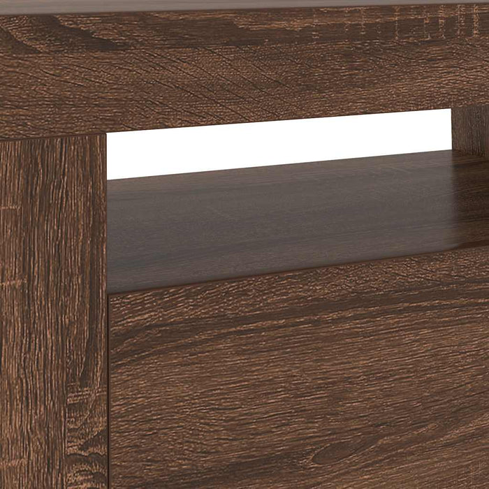Comodă TV cu lumini LED, stejar maro, 120x35x40 cm WALTI
