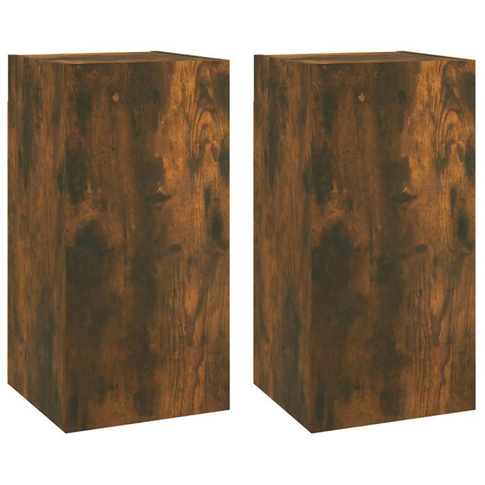 Comode TV, 2 buc., stejar fumuriu, 30,5x30x60 cm lemn prelucrat WALTI