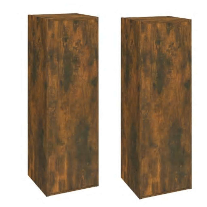 Comode TV, 2 buc., stejar fumuriu, 30,5x30x90 cm lemn prelucrat - WALTI WALTI