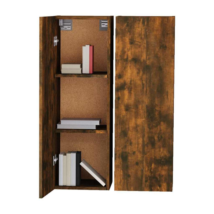 Comode TV, 2 buc., stejar fumuriu, 30,5x30x90 cm lemn prelucrat - WALTI WALTI