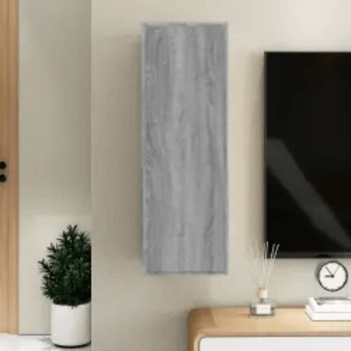 Comodă TV, gri sonoma, 30,5x30x90 cm, lemn prelucrat - WALTI WALTI