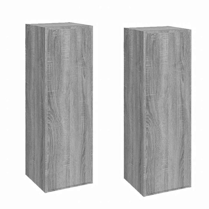 Comode TV, 2 buc., gri sonoma, 30,5x30x90 cm, lemn prelucrat - WALTI WALTI
