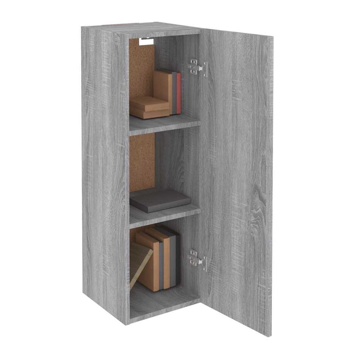 Comode TV, 2 buc., gri sonoma, 30,5x30x90 cm, lemn prelucrat - WALTI WALTI