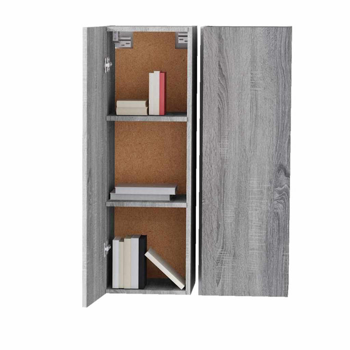 Comode TV, 2 buc., gri sonoma, 30,5x30x90 cm, lemn prelucrat - WALTI WALTI