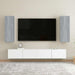 Comode TV, 2 buc., gri sonoma, 30,5x30x90 cm, lemn prelucrat - WALTI WALTI