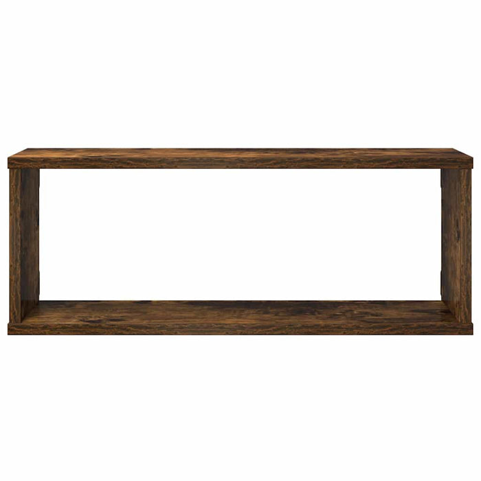 Rafturi de perete cub, 4 buc., stejar fumuriu 60x15x23 cm, lemn - WALTI WALTI