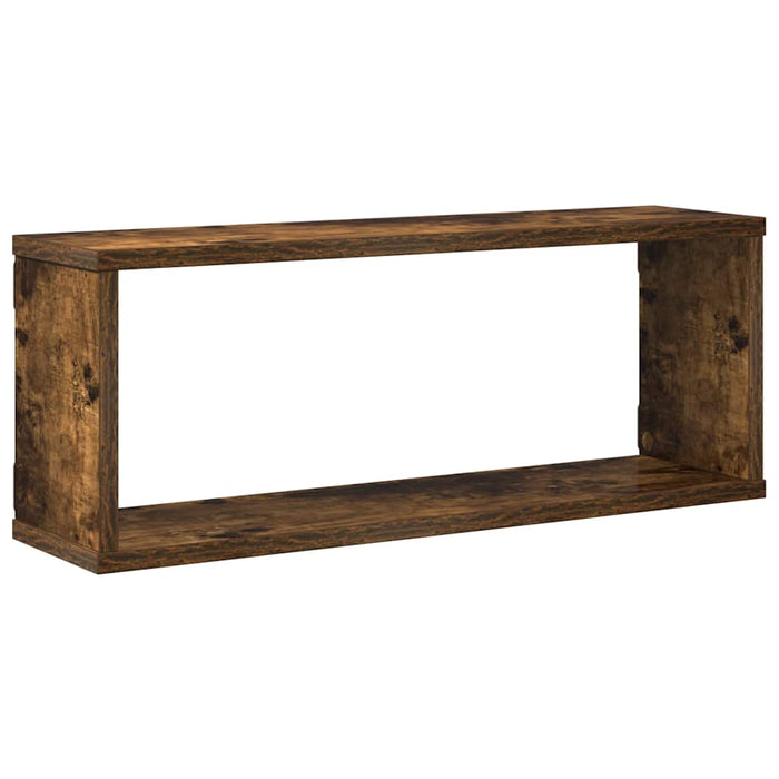 Rafturi de perete cub, 4 buc., stejar fumuriu 60x15x23 cm, lemn - WALTI WALTI