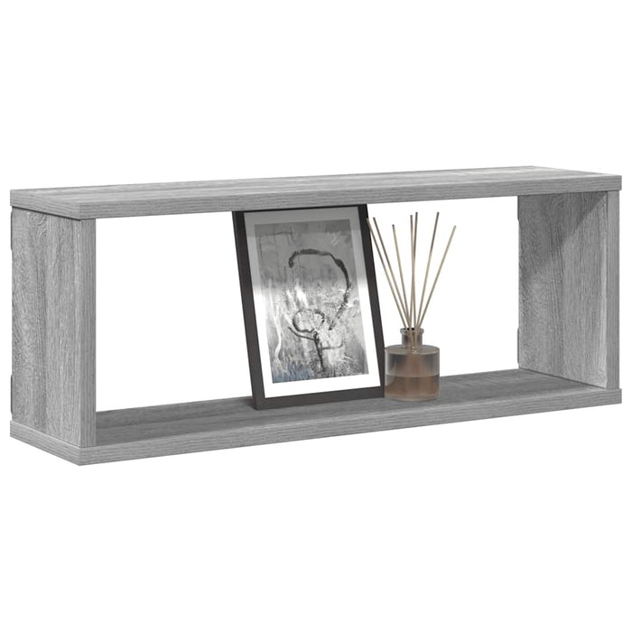 Rafturi de perete cub, 4 buc., gri sonoma, 60x15x23 cm, lemn - WALTI WALTI