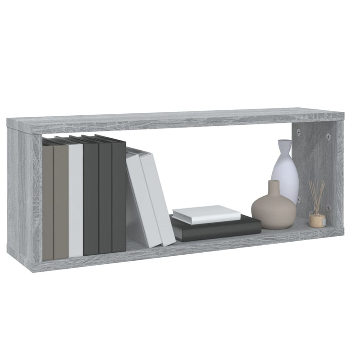 Rafturi de perete cub, 6 buc., gri sonoma, 60x15x23 cm, lemn - WALTI WALTI