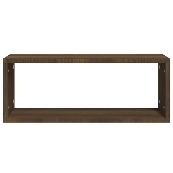 Rafturi de perete cub, 2 buc., stejar maro, 60x15x23 cm, lemn - WALTI WALTI