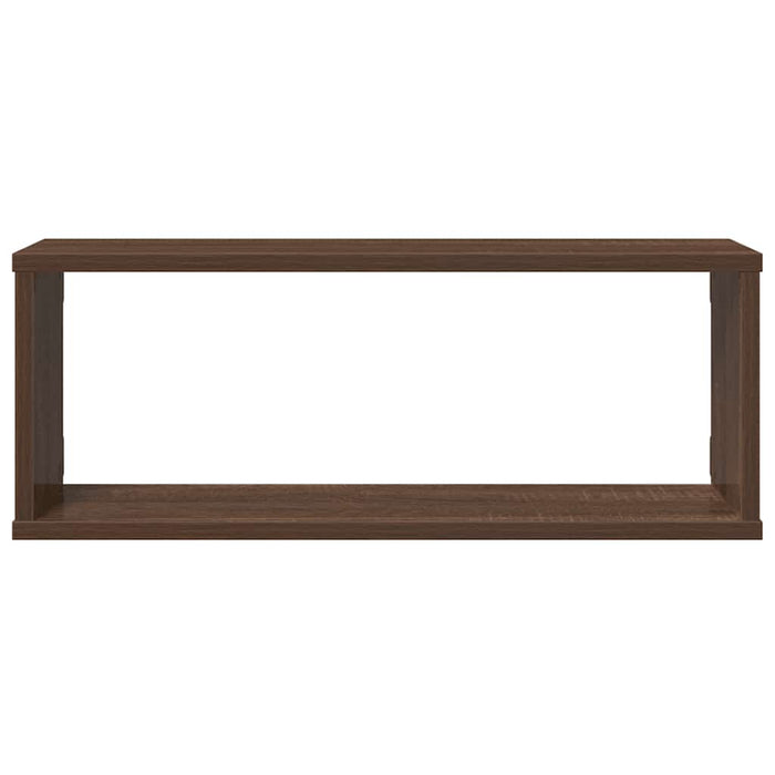 Rafturi de perete cub, 4 buc., stejar maro, 60x15x23 cm, lemn - WALTI WALTI
