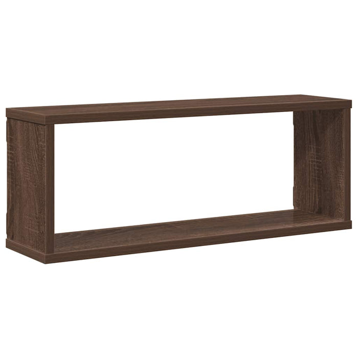 Rafturi de perete cub, 4 buc., stejar maro, 60x15x23 cm, lemn - WALTI WALTI