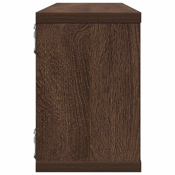 Rafturi de perete cub, 4 buc., stejar maro, 60x15x23 cm, lemn - WALTI WALTI