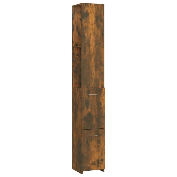 Dulap de baie, stejar afumat, 25x26,5x170 cm, lemn prelucrat - WALTI WALTI