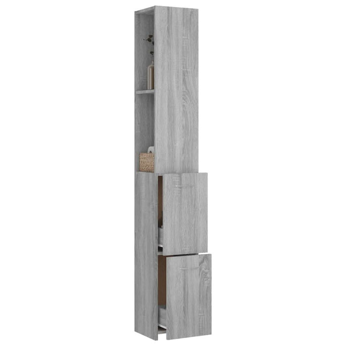 Dulap de baie, gri sonoma, 25x26,5x170 cm, lemn prelucrat - WALTI WALTI