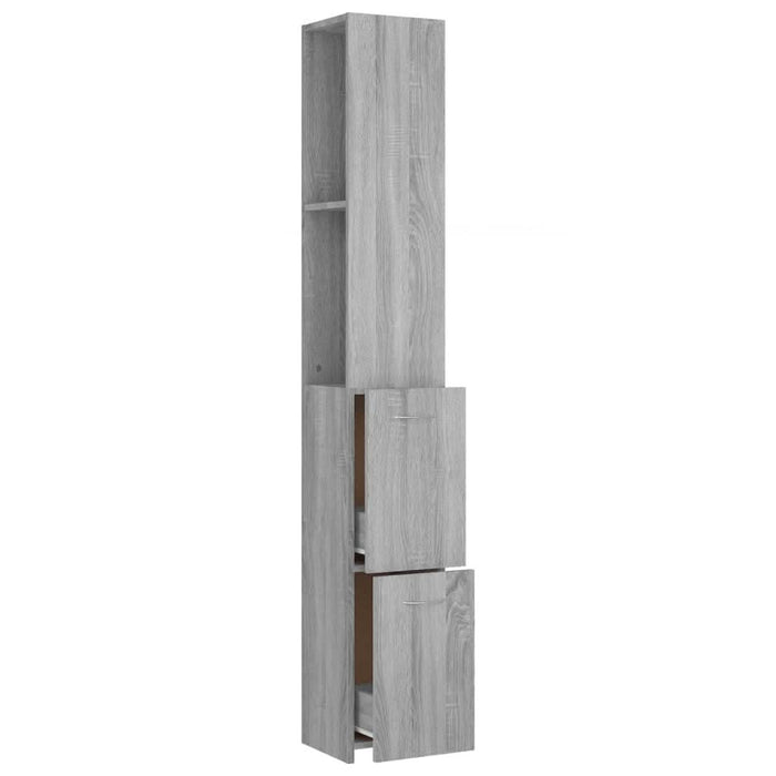 Dulap de baie, gri sonoma, 25x26,5x170 cm, lemn prelucrat - WALTI WALTI