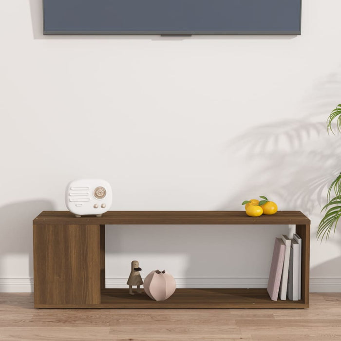 Comodă TV, stejar maro, 100x24x32 cm, lemn prelucrat - WALTI WALTI