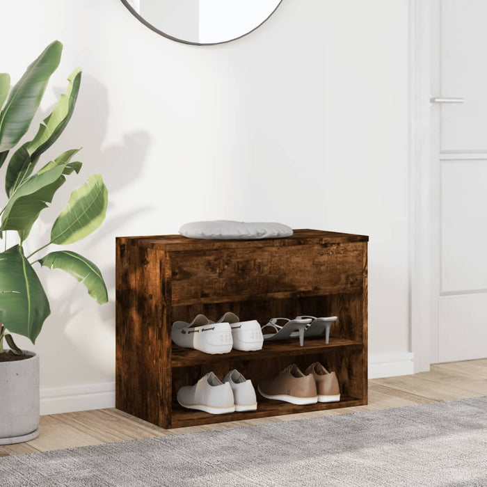 Bancă pentru pantofi stejar fumuriu 60x30x45 cm lemn prelucrat - WALTI WALTI