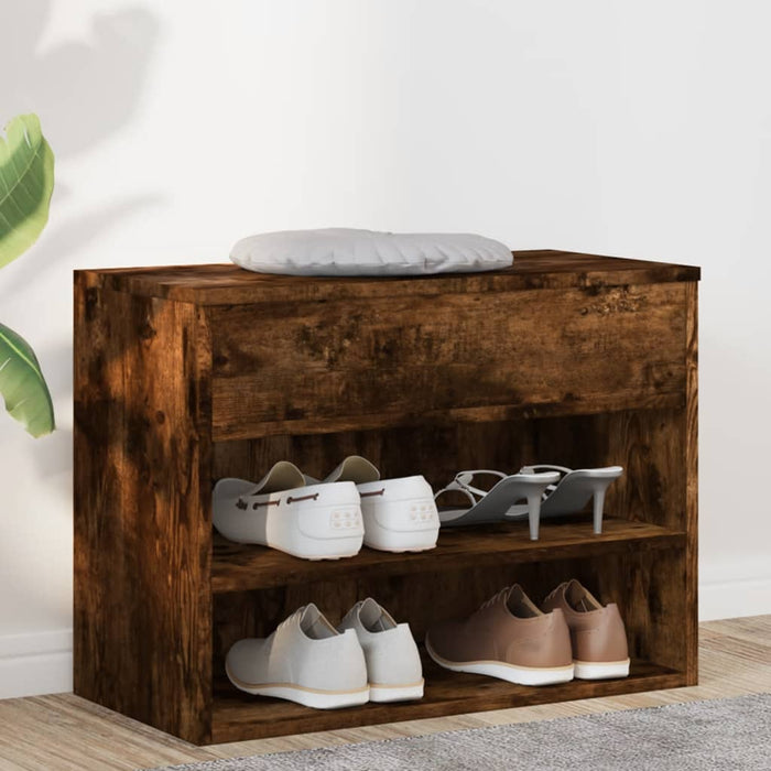 Bancă pentru pantofi stejar fumuriu 60x30x45 cm lemn prelucrat - WALTI WALTI