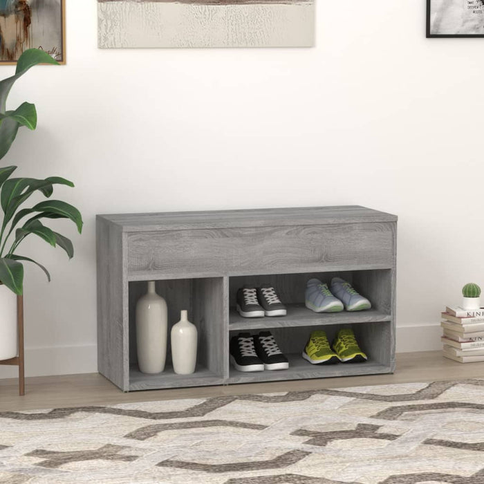 Bancă pentru pantofi stejar sonoma 80x30x45 cm lemn prelucrat - WALTI WALTI