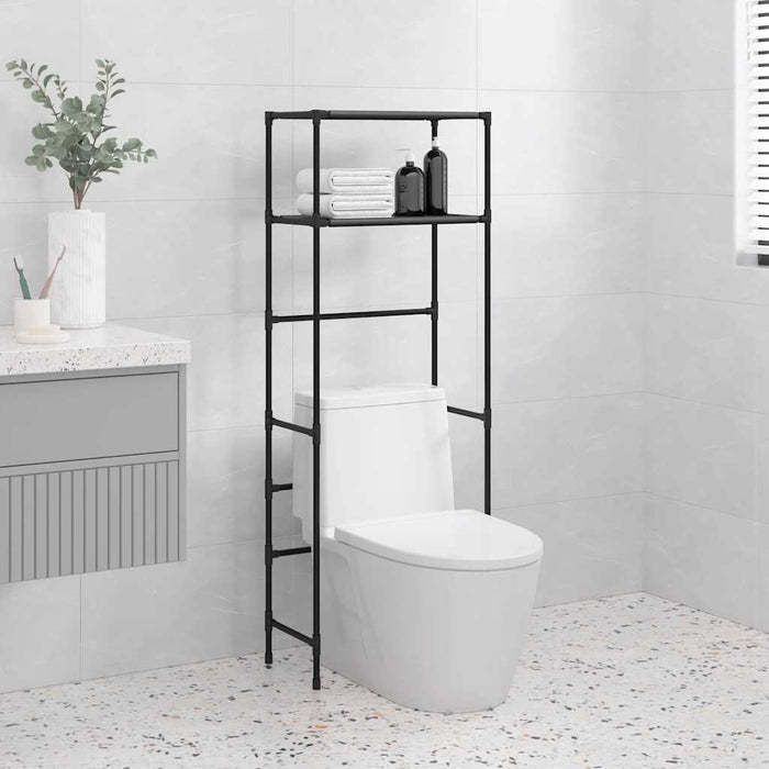 Etajeră deasupra toaletei 2 polițe, negru, 53,5x28x143 cm, fier - WALTI WALTI