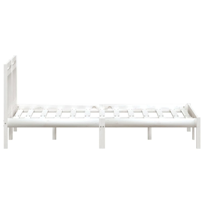 Cadru de pat, alb, 140x190 cm, lemn masiv de pin WALTI