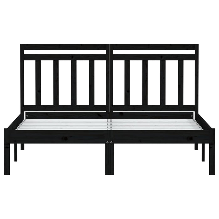 Cadru pat, negru, 140x190 cm, lemn masiv de pin WALTI