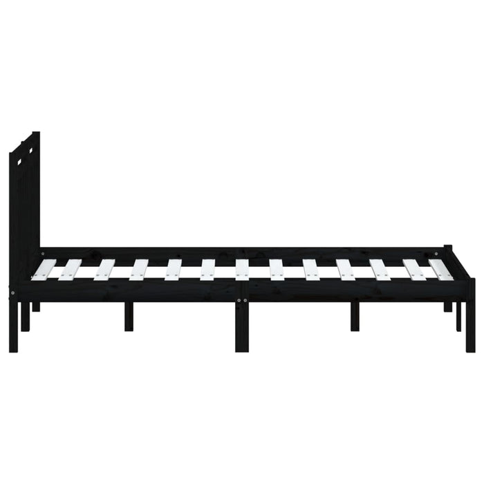Cadru pat, negru, 140x190 cm, lemn masiv de pin WALTI