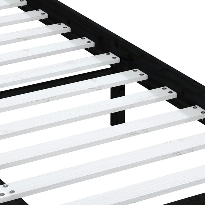Cadru pat, negru, 140x190 cm, lemn masiv de pin WALTI