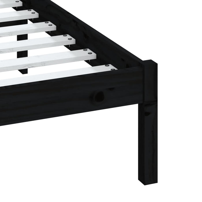 Cadru pat, negru, 140x190 cm, lemn masiv de pin WALTI