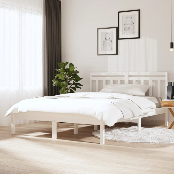 Cadru de pat King Size, alb, 150x200 cm, lemn masiv - WALTI WALTI