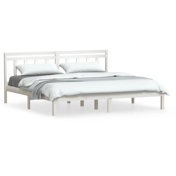 Cadru de pat Super King, alb, 180x200 cm, lemn masiv WALTI