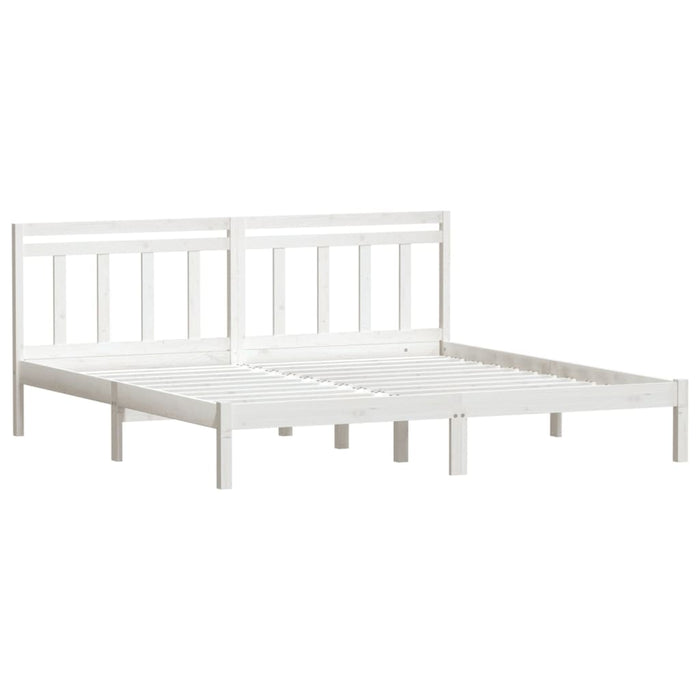 Cadru de pat Super King, alb, 180x200 cm, lemn masiv WALTI