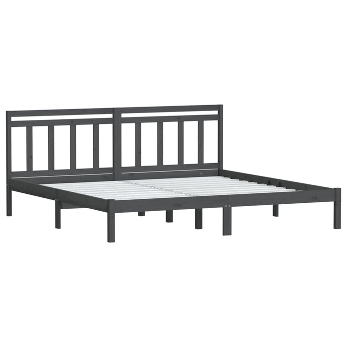 Cadru de pat, gri, 200x200 cm, lemn masiv de pin - WALTI WALTI