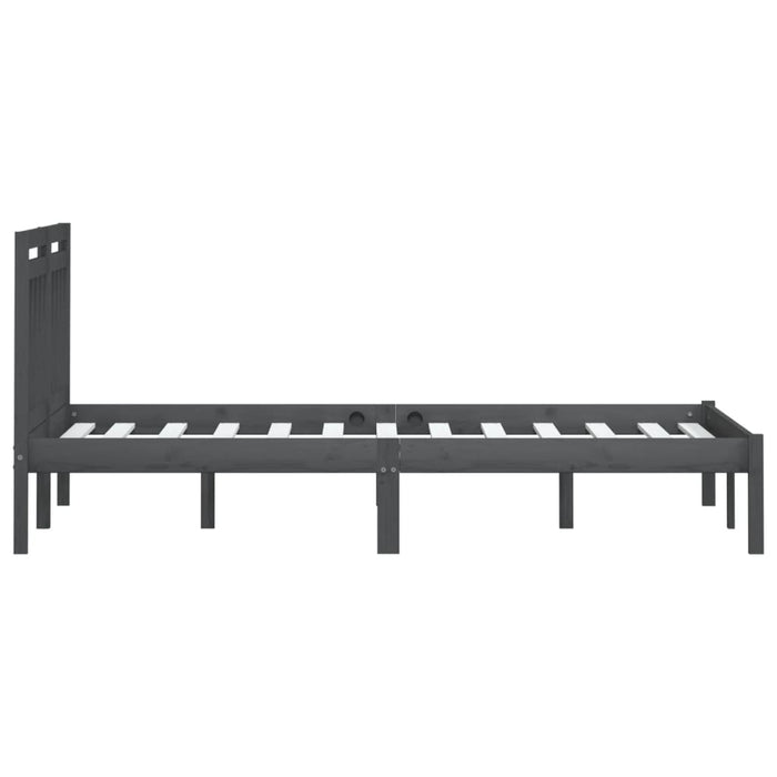 Cadru de pat, gri, 200x200 cm, lemn masiv de pin - WALTI WALTI