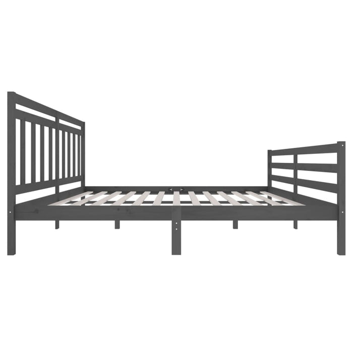 Cadru de pat, gri , 200x200 cm, lemn masiv - WALTI WALTI