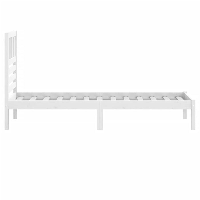 Cadru de pat fără saltea, alb, 75x190 cm, lemn masiv de pin WALTI