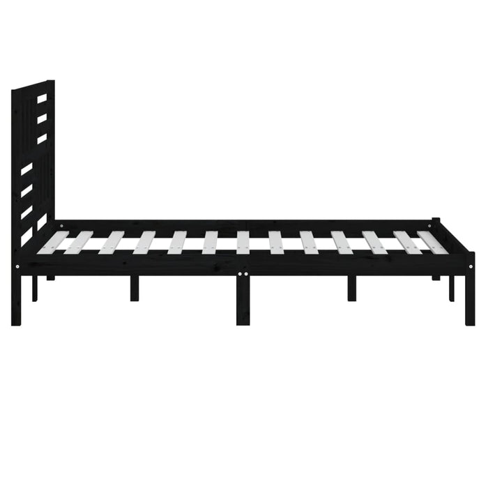Cadru de pat, negru, 140x190 cm, lemn masiv de pin WALTI