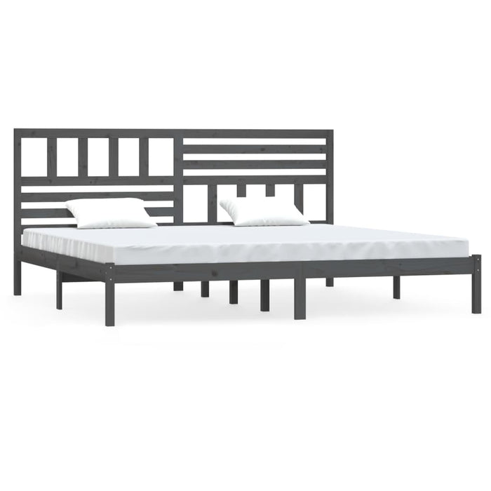 Cadru de pat, gri, 200 x 200 cm, lemn masiv de pin - WALTI WALTI