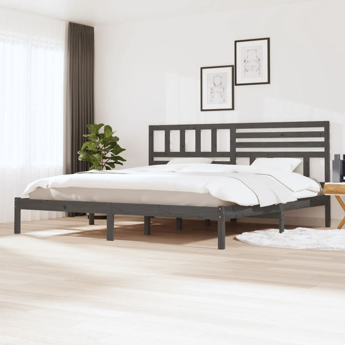 Cadru de pat, gri, 200 x 200 cm, lemn masiv de pin - WALTI WALTI